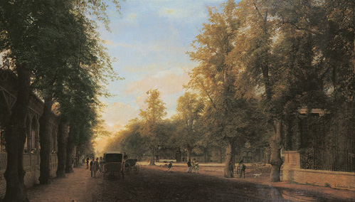 Eduard Gaertner, Die Berliner Straße in Charlottenburg, 1869